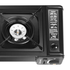 Propane Camping Stove, Dual Burners, 550W Power, Grill Tray Included,